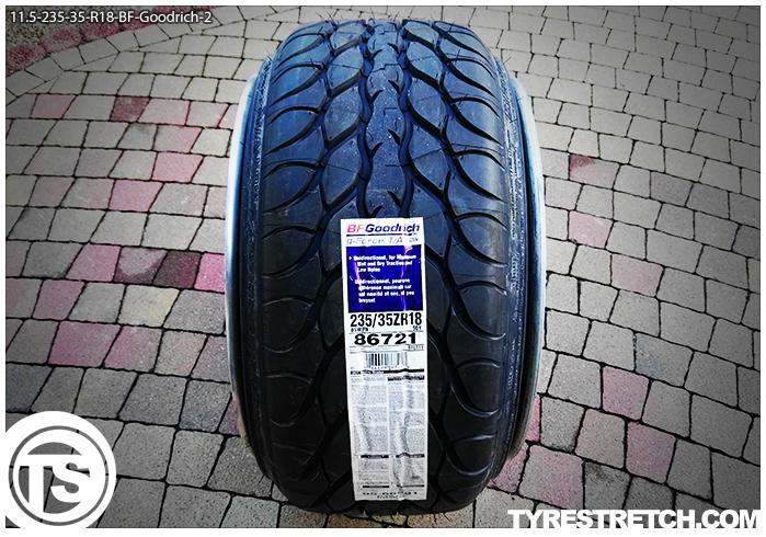 An example of tyre stretch: 235/35 R18 on 11.5J – GOODRICH