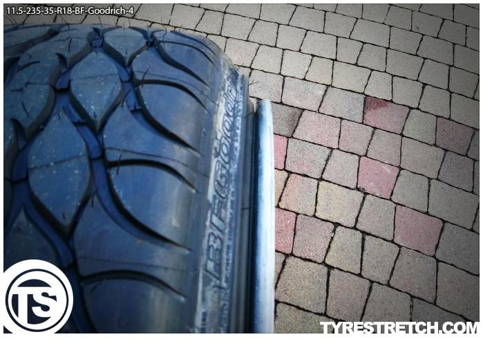 An example of tyre stretch: 235/35 R18 on 11.5J – GOODRICH