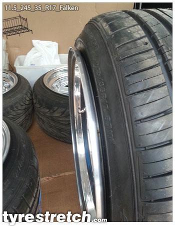 An example of tyre stretch: 245/35 R17 on 11.5J – FALKEN