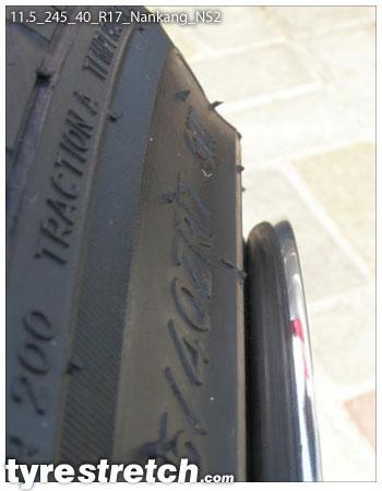 An example of tyre stretch: 245/40 R17 on 11.5J – NANKANG