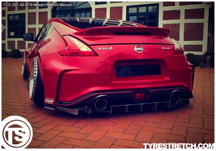 An example of tyre stretch: 255/30 R19 on 11.5J – NEXEN (MESSER)