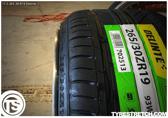 An example of tyre stretch: 265/30 R19 on 11.5J – DELINTE
