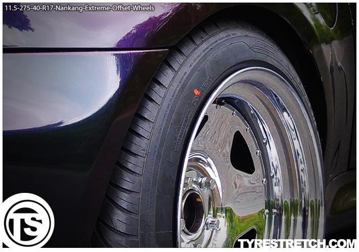 An example of tyre stretch: 275/40 R17 on 11.5J – NANKANG (EXTREME OFFSET WHEELS)