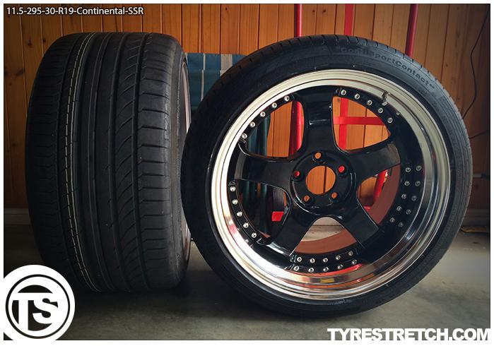 An example of tyre stretch: 295/30 R19 on 11.5J – CONTINENTAL (SSR)