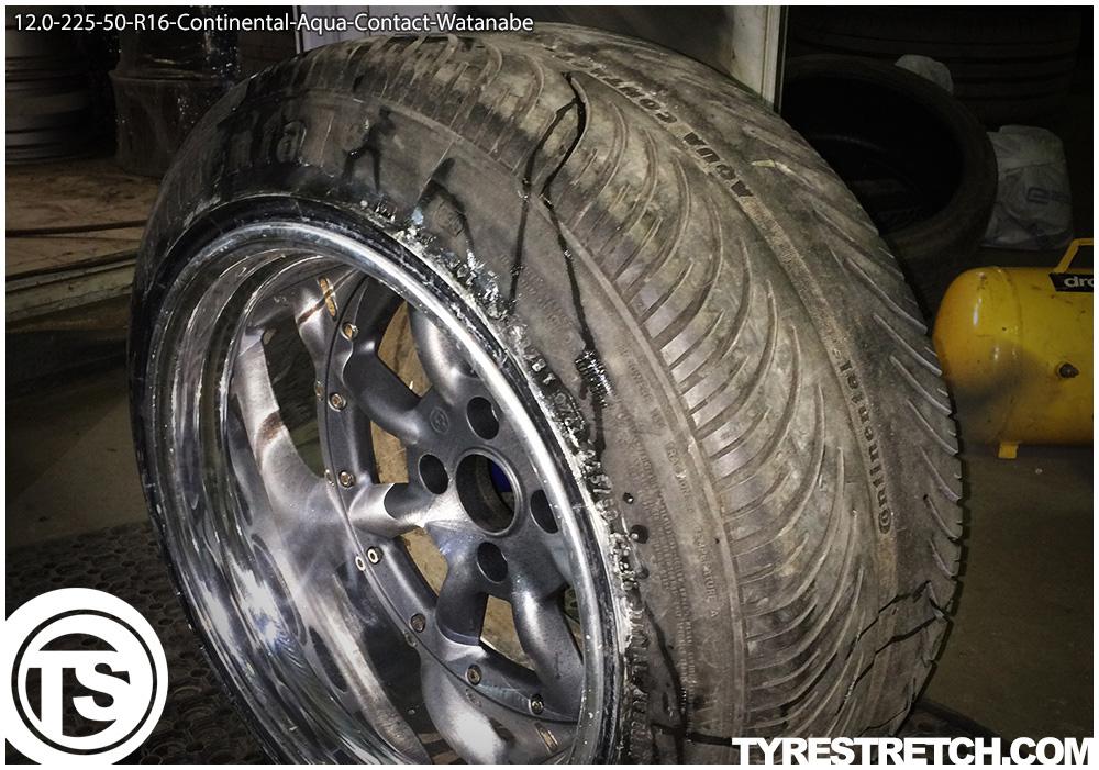 An example of tyre stretch: 225/50 R16 on 12.0J – CONTINENTAL (WATANABE)