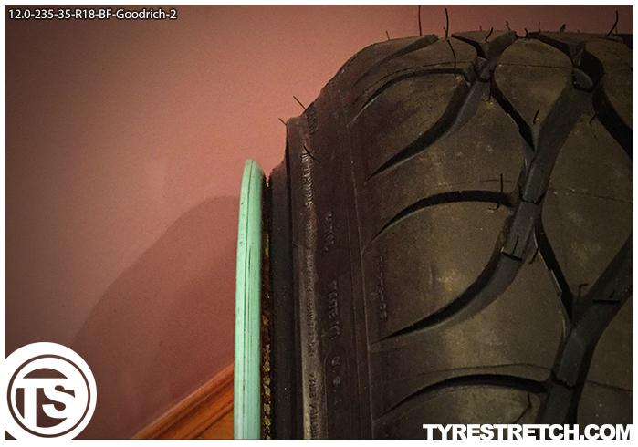 An example of tyre stretch: 235/35 R18 on 12.0J – GOODRICH