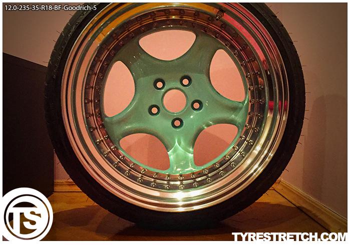 An example of tyre stretch: 235/35 R18 on 12.0J – GOODRICH