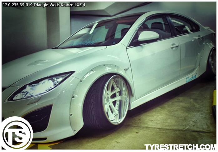 An example of tyre stretch: 235/35 R19 on 12.0J – TRIANGLE (WEDS)