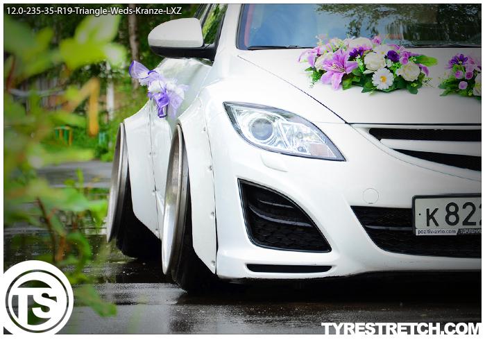 An example of tyre stretch: 235/35 R19 on 12.0J – TRIANGLE (WEDS)