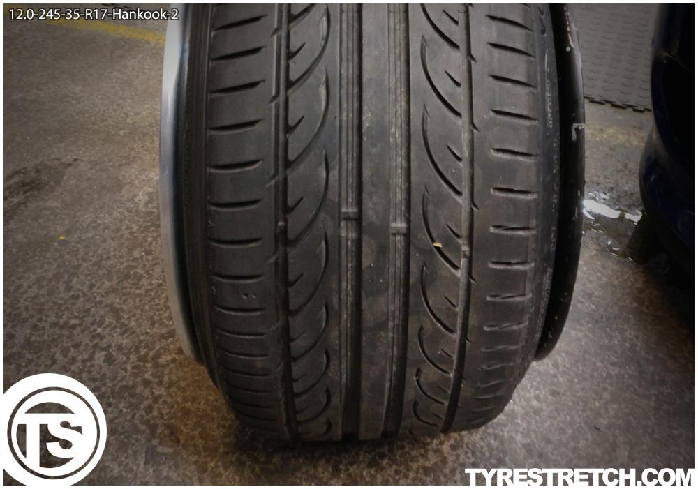 An example of tyre stretch: 245/35 R17 on 12.0J – HANKOOK