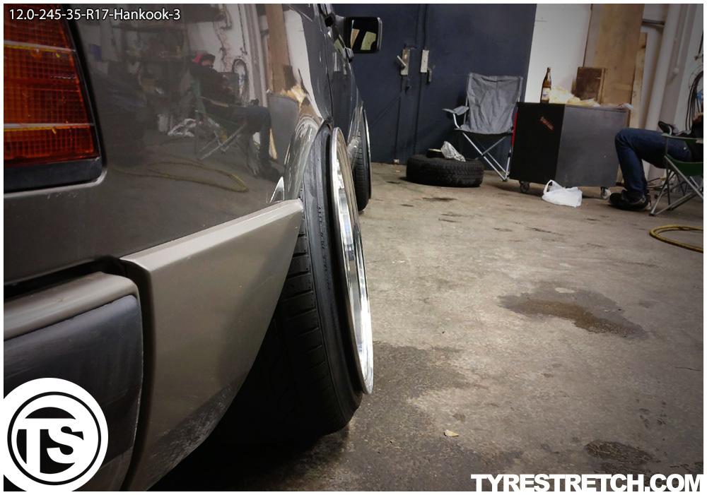 An example of tyre stretch: 245/35 R17 on 12.0J – HANKOOK