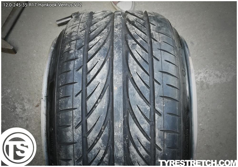An example of tyre stretch: 245/35 R17 on 12.0J – HANKOOK