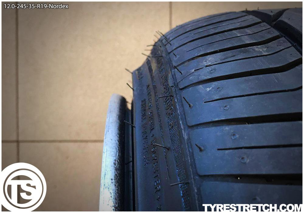An example of tyre stretch: 245/35 R19 on 12.0J – NORDEXX
