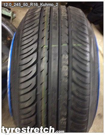 An example of tyre stretch: 245/50 R16 on 12.0J – KUMHO