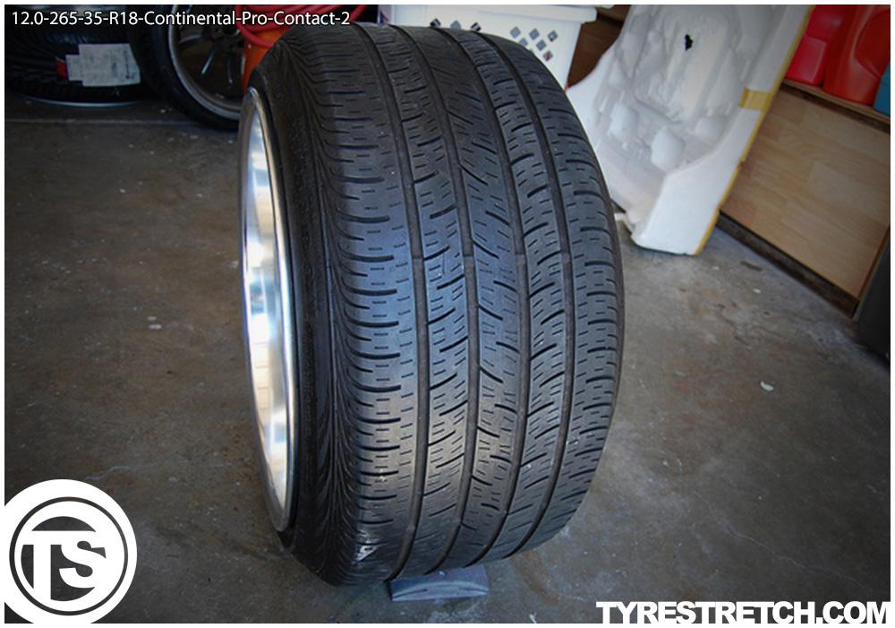 An example of tyre stretch: 265/35 R18 on 12.0J – CONTINENTAL