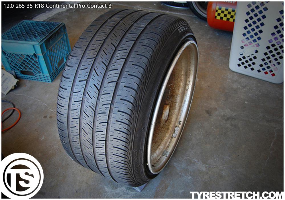 An example of tyre stretch: 265/35 R18 on 12.0J – CONTINENTAL