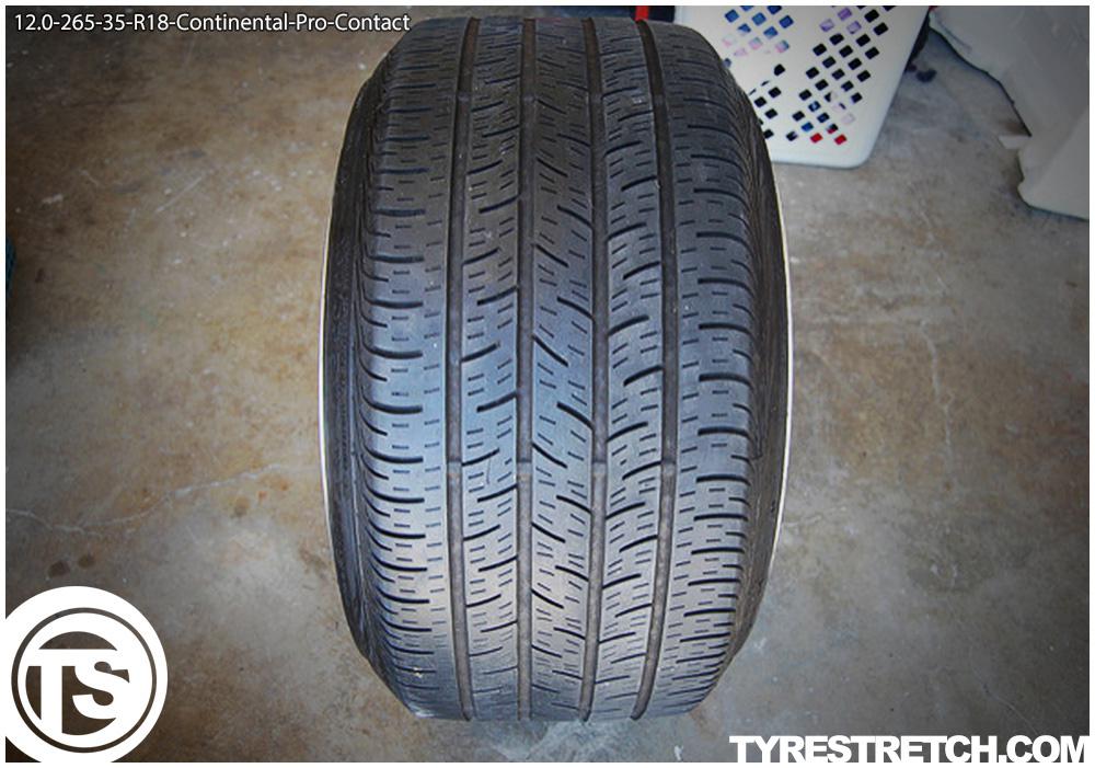 An example of tyre stretch: 265/35 R18 on 12.0J – CONTINENTAL