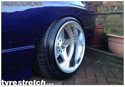 An example of tyre stretch: 265/40 R17 on 12.0J – FULDA