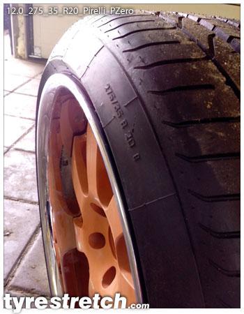 An example of tyre stretch: 275/35 R20 on 12.0J – PIRELLI