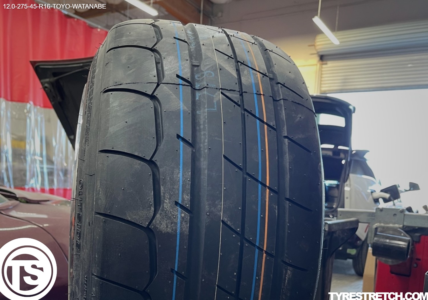 An example of tyre stretch: 275/45 R16 on 12.0J – TOYO (WATANABE)