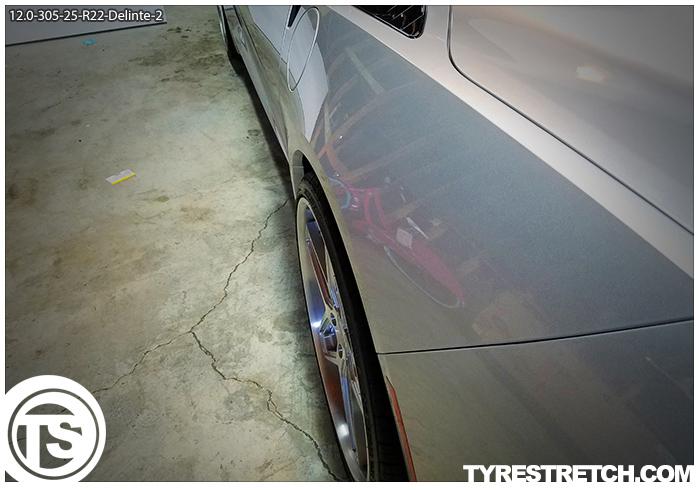 An example of tyre stretch: 305/25 R22 on 12.0J – DELINTE