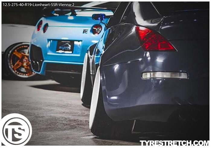 An example of tyre stretch: 275/40 R19 on 12.5J – LIONHEART (SSR)