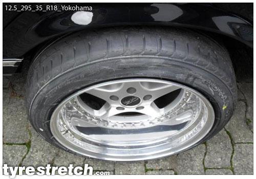 An example of tyre stretch: 295/35 R18 on 12.5J – YOKOHAMA