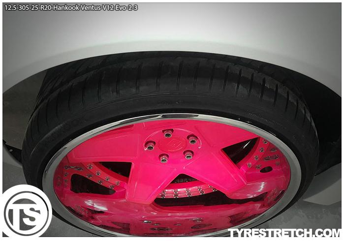 An example of tyre stretch: 305/25 R20 on 12.5J – HANKOOK