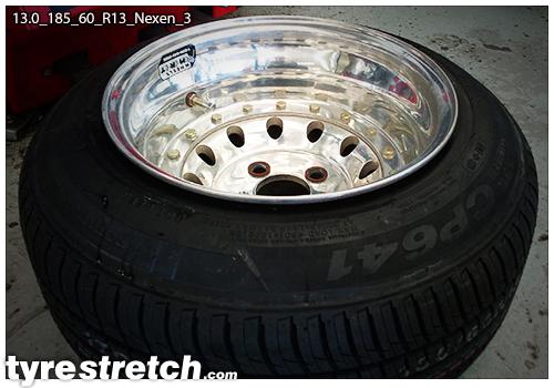 An example of tyre stretch: 185/60 R13 on 13.0J – NEXEN