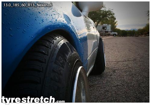 An example of tyre stretch: 185/60 R13 on 13.0J – NEXEN