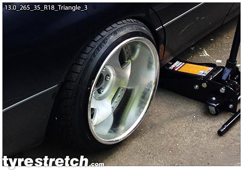 An example of tyre stretch: 265/35 R18 on 13.0J – TRIANGLE