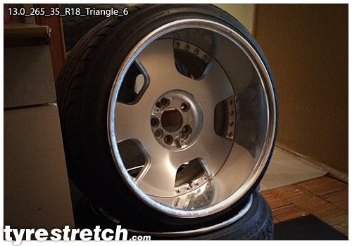 An example of tyre stretch: 265/35 R18 on 13.0J – TRIANGLE