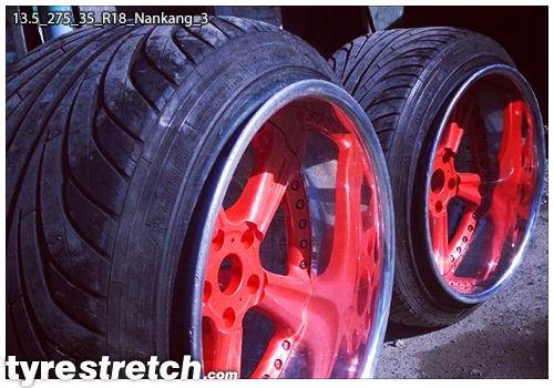 An example of tyre stretch: 275/35 R18 on 13.5J – NANKANG