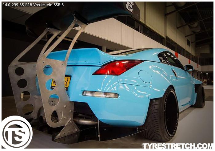 An example of tyre stretch: 295/35 R18 on 14.0J – VREDESTEIN (SSR)