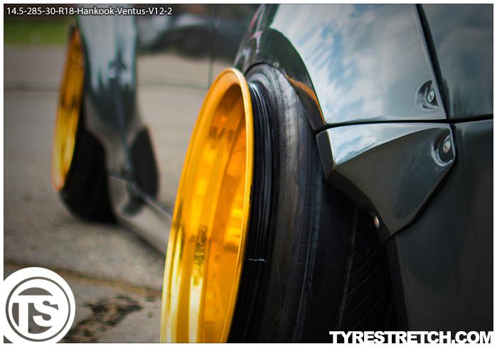 An example of tyre stretch: 285/30 R18 on 14.5J – HANKOOK (CCW)