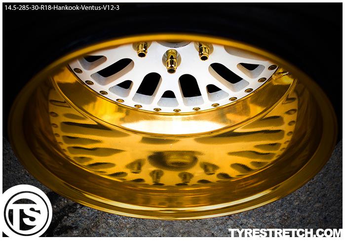 An example of tyre stretch: 285/30 R18 on 14.5J – HANKOOK (CCW)