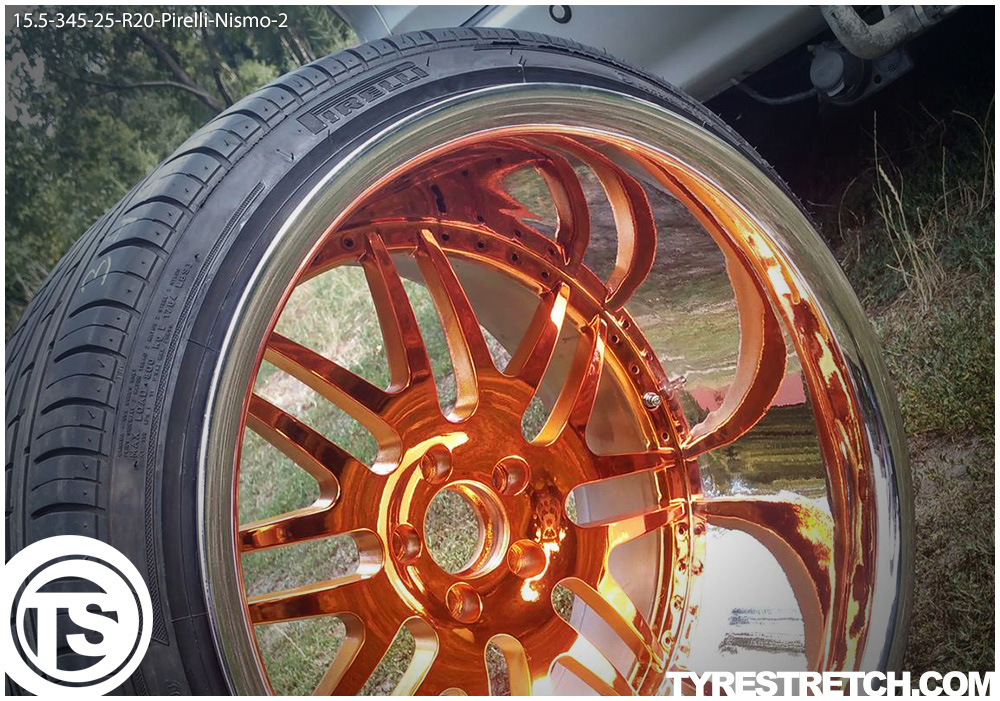 An example of tyre stretch: 345/25 R20 on 15.5J – PIRELLI (NISMO)