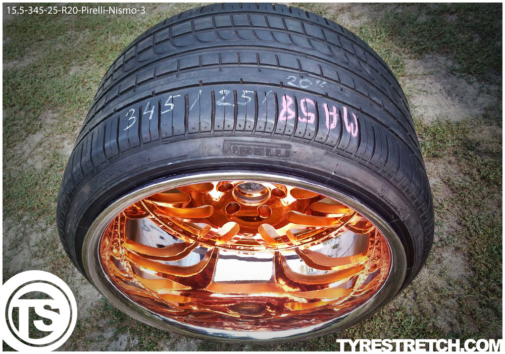 An example of tyre stretch: 345/25 R20 on 15.5J – PIRELLI (NISMO)