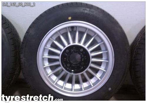 An example of tyre stretch: 165/60 R13 on 5.5J