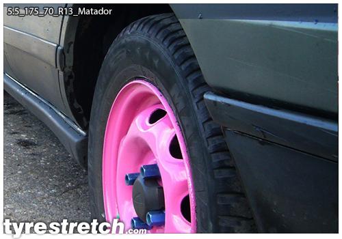 An example of tyre stretch: 175/70 R13 on 5.5J – MATADOR