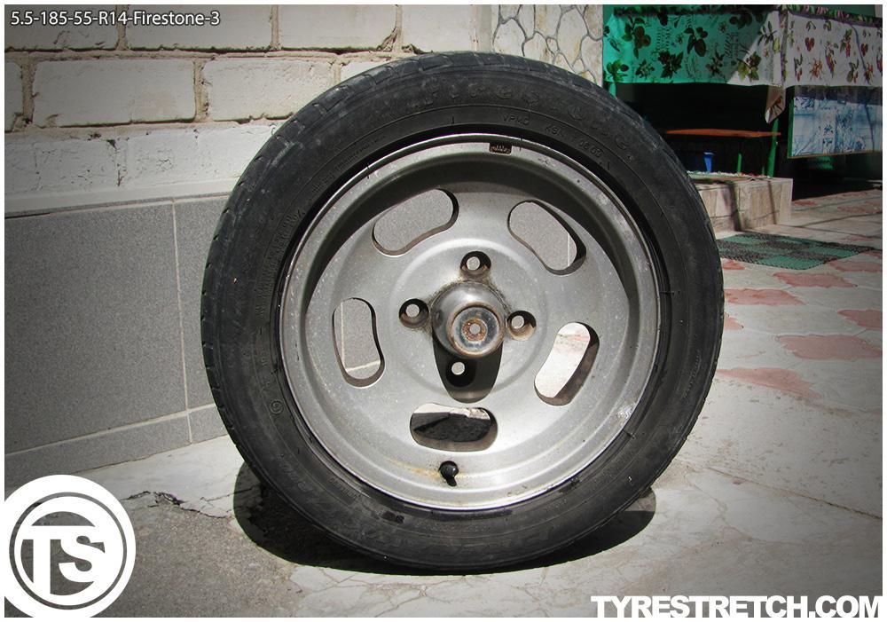 An example of tyre stretch: 185/55 R14 on 5.5J – FIRESTONE