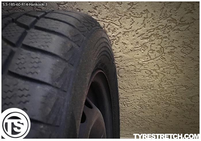 An example of tyre stretch: 185/60 R14 on 5.5J – HANKOOK