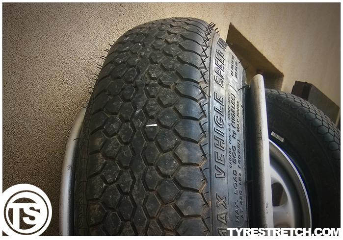 An example of tyre stretch: 105/70 R14 on 6.0J