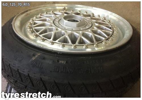 An example of tyre stretch: 125/70 R15 on 6.0J