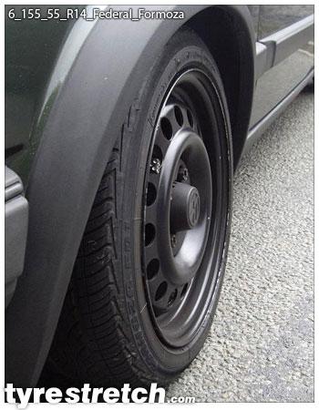 An example of tyre stretch: 155/55 R14 on 6.0J – FEDERAL