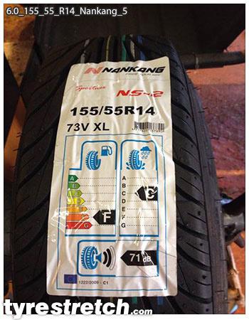 An example of tyre stretch: 155/55 R14 on 6.0J – NANKANG