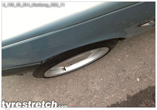 An example of tyre stretch: 155/55 R14 on 6.0J – NANKANG