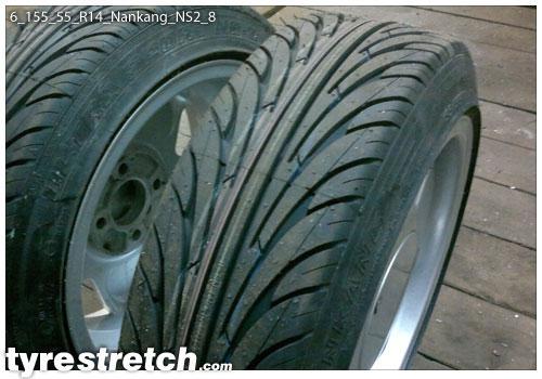 An example of tyre stretch: 155/55 R14 on 6.0J – NANKANG