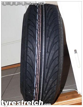 An example of tyre stretch: 155/55 R14 on 6.0J – NANKANG