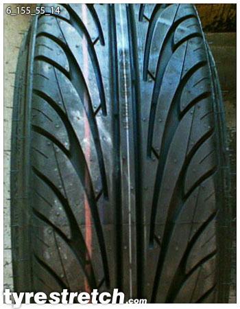 An example of tyre stretch: 155/55 R14 on 6.0J
